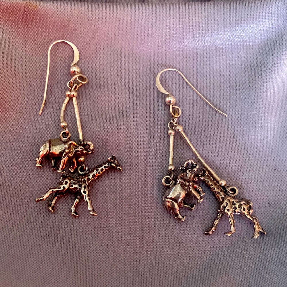Vintage Sterling Safari Earrings